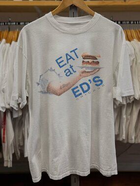 Eat At Eds Washed White Tee